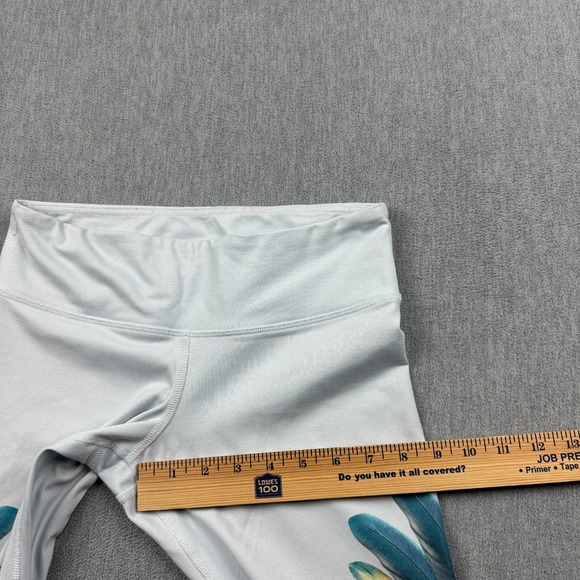 Alo Yoga Leggings Women Small Green Gypset Goddess Airbrush 29" Tropical Feather - Picture 7 of 12